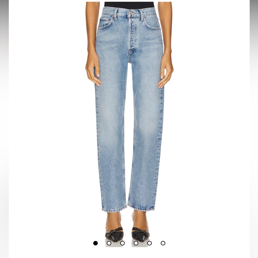 Agolde Women's 90's Pinch Waist High Rise Straight Leg Jeans Blue Size 24